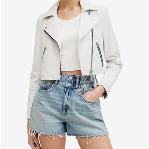 All Saints Dalby Cropped Leather Jacket